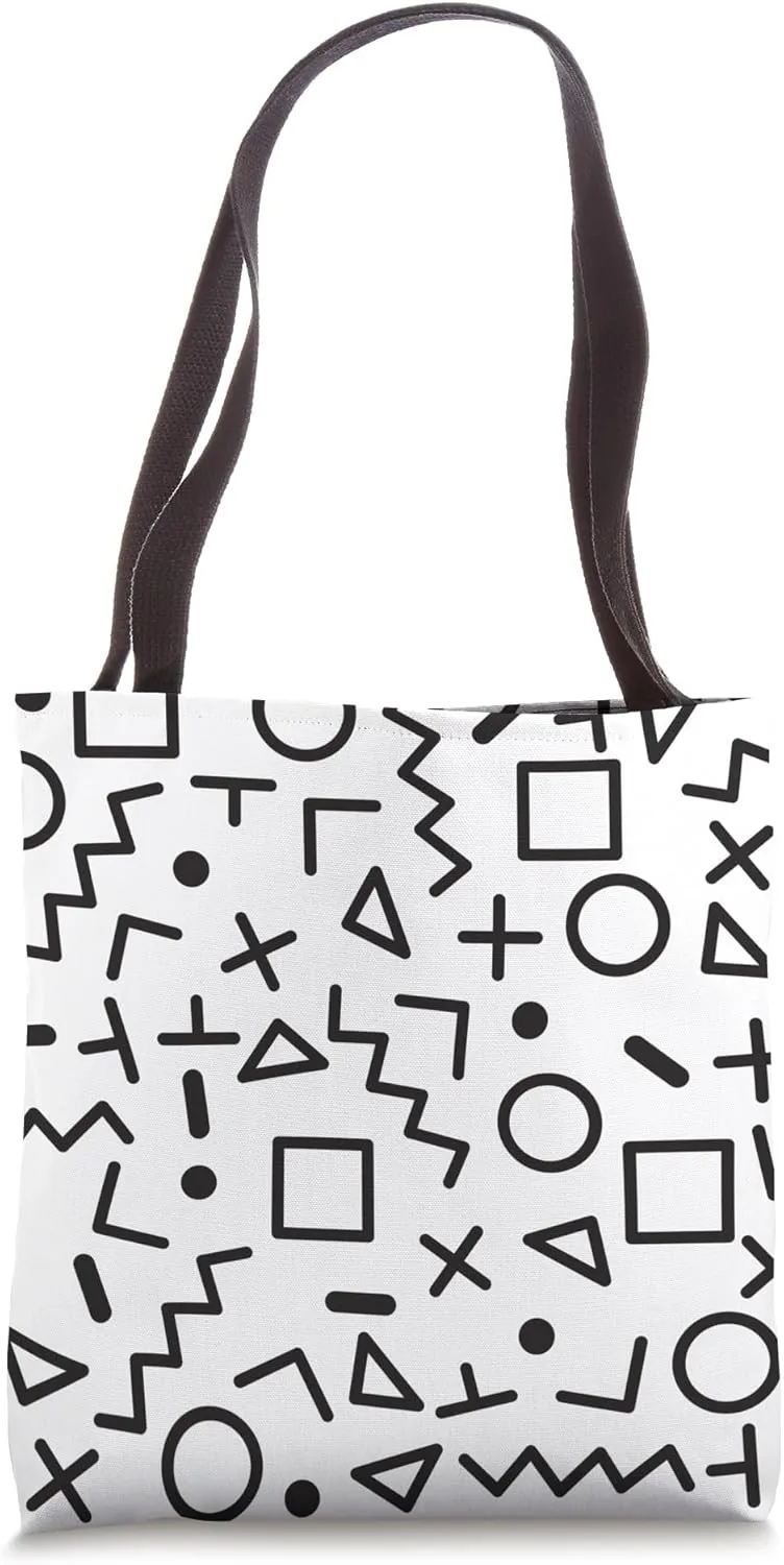 80's 90's Retro Vintage Classic Shapes Pattern Tote Bag