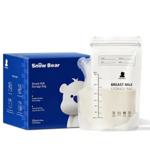 8oz Breastmilk Storage Bag, 120 Count Breast Milk Storage Bags for Freezer, Double Zipper Milk Bags for Breastmilk