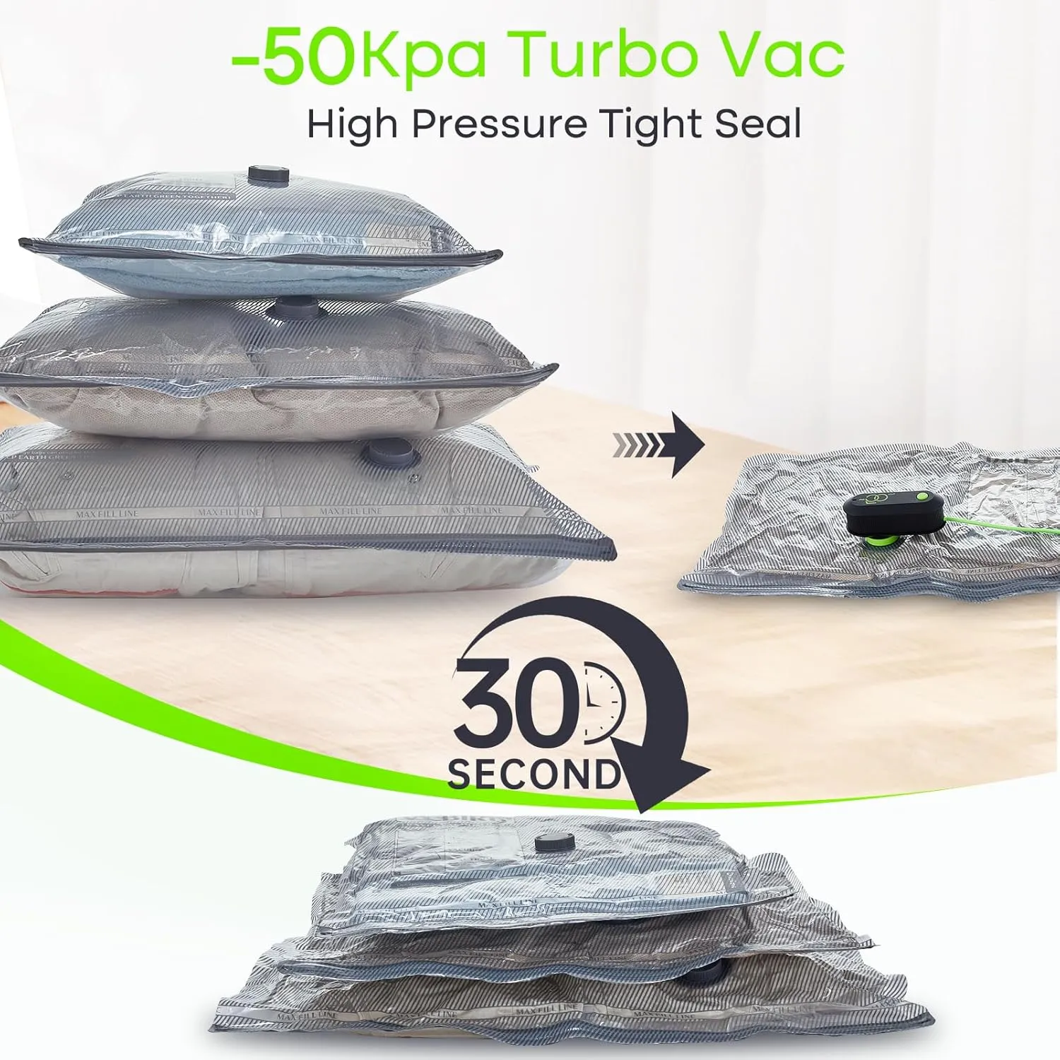 9 Pack Travel Vacuum Storage Bags with USB Electric Pump, Carry-on Size Space Saver Bags for Clothes and Clothing Travel，Compression Packing for Luggage and Suitcase
