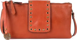9.5 inch Genuine Italian Leather Boho Studded Crossbody Sling Bag - Stylish, Durable, & Perfect for Everyday Use for women