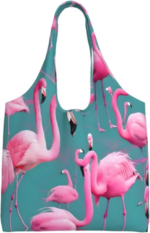 A flock of flamingos Printed Shoulder Bag - Suitable for sturdy canvas bags, shopping bags