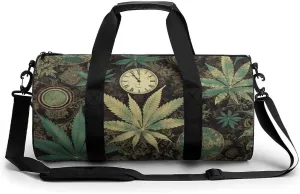 A Puff in Time Weed Marijuana Gym Bag for Men Women Water Resistant Duffle Bag Travel Lightweight Bag for Travel Sports
