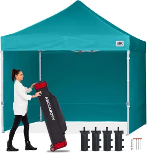 ABCCANOPY Easy Pop Up Canopy Tent with Sidewalls 10x10 Commercial -Series, Turquoise