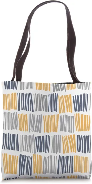 Abstract Black and Yellow Vertical Lines Tote Bag