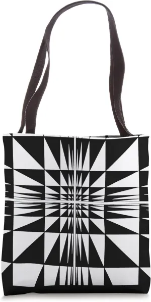 Abstract Geometric Artsy Black and White Optical Illusion 10 Tote Bag