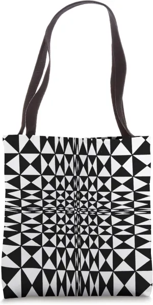 Abstract Geometric Artsy Black and White Optical Illusion 11 Tote Bag