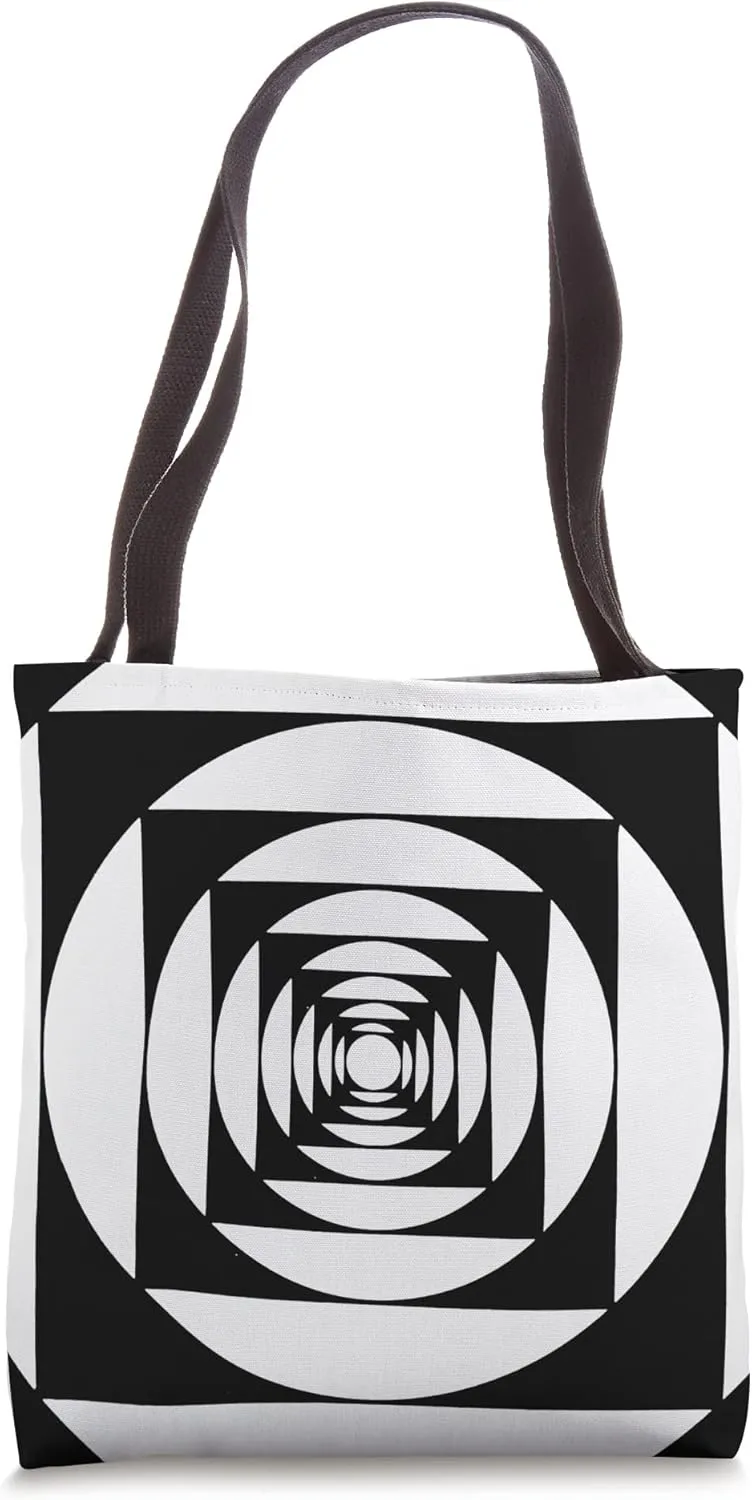 Abstract Geometric Artsy Black and White Optical Illusion 12 Tote Bag