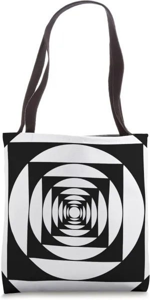 Abstract Geometric Artsy Black and White Optical Illusion 12 Tote Bag