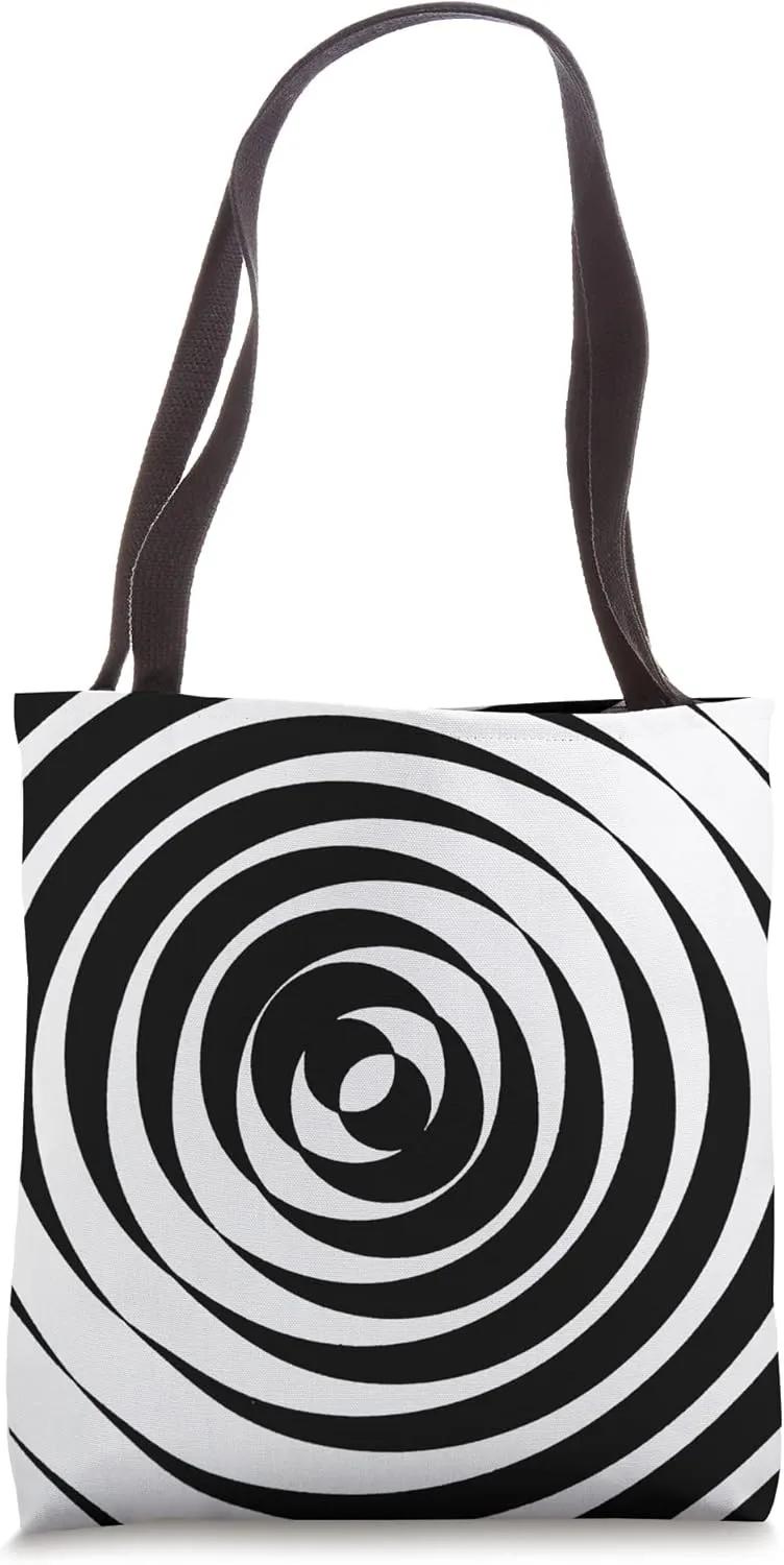 Abstract Geometric Artsy Black and White Optical Illusion #8 Tote Bag
