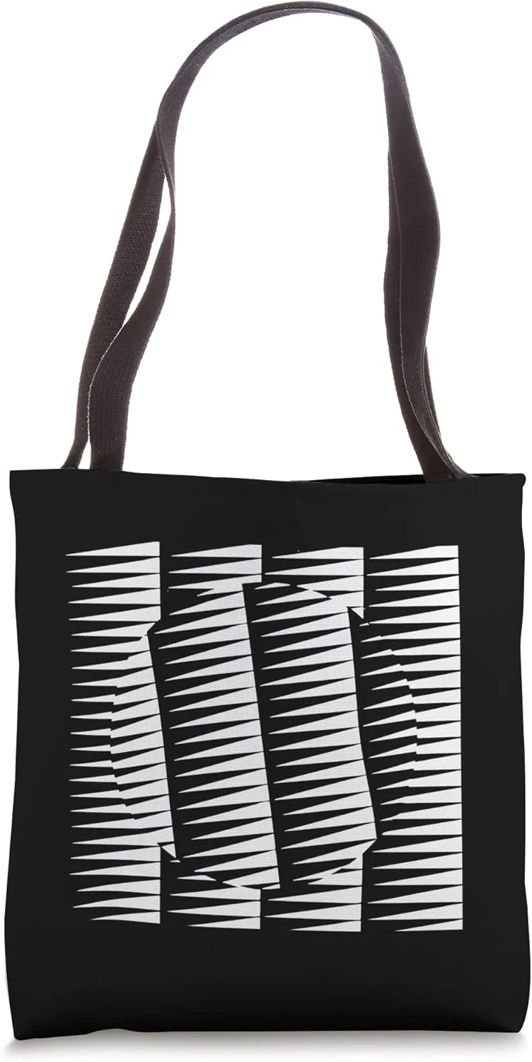 Abstract Geometric Artsy Black and White Optical Illusion Tote Bag