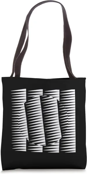 Abstract Geometric Artsy Black and White Optical Illusion Tote Bag