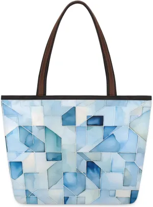 Abstract Geometric Fragments Tote Bag Tote Purse for Women with Zipper Womens Handbags for Work Travel