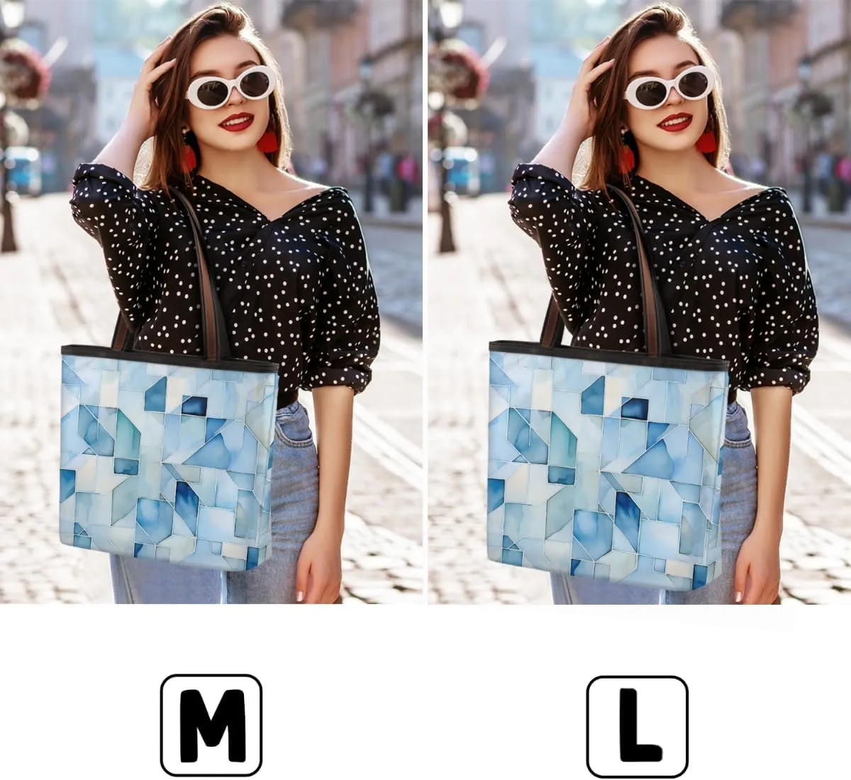 Abstract Geometric Fragments Tote Bag Tote Purse for Women with Zipper Womens Handbags for Work Travel