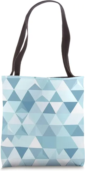 Abstract Geometric Pastel Baby Blue Polygon Triangle Tote Bag