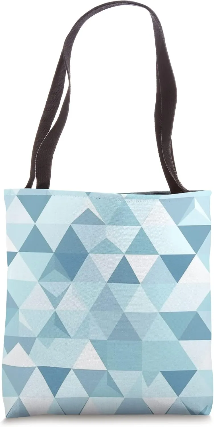 Abstract Geometric Pastel Baby Blue Polygon Triangle Tote Bag