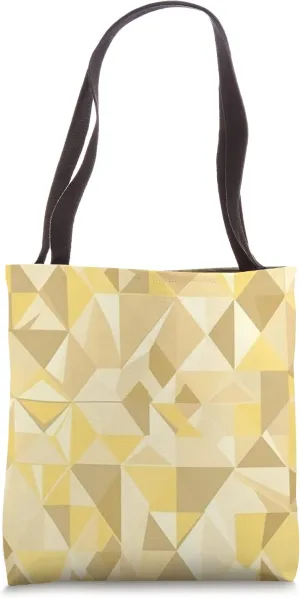 Abstract Geometric Pastel Light Yellow Polygon Triangle Tote Bag