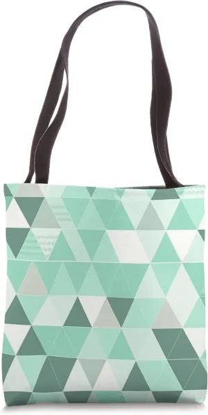 Abstract Geometric Pastel Mint Green Polygon Triangle Tote Bag