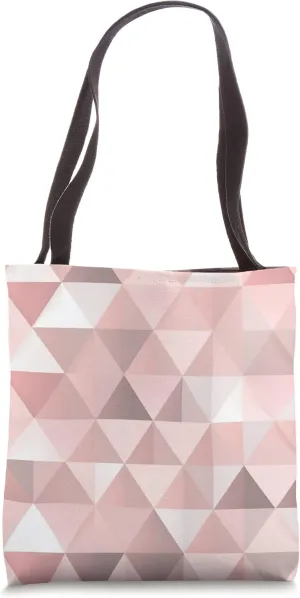 Abstract Geometric Pastel Pale Pink Polygon Triangle Tote Bag