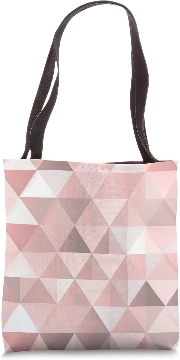 Abstract Geometric Pastel Pale Pink Polygon Triangle Tote Bag