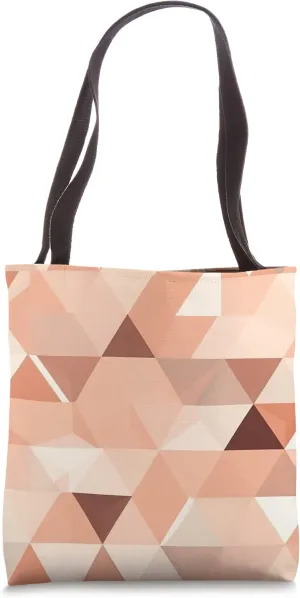 Abstract Geometric Pastel Peach Polygon Triangle Tote Bag