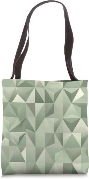 Abstract Geometric Pastel Sage Green Polygon Triangle Tote Bag