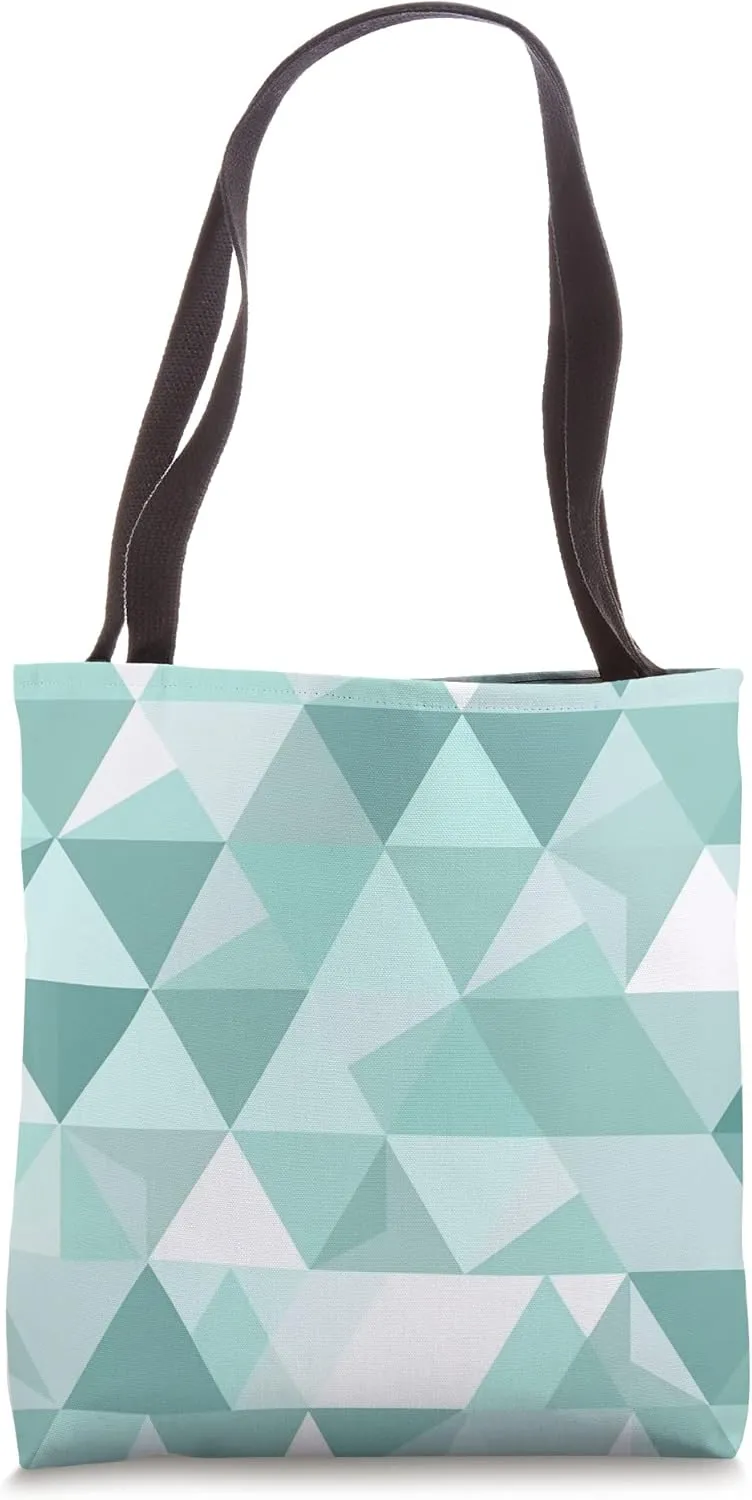 Abstract Geometric Pastel Turquoise Polygon Triangle Tote Bag