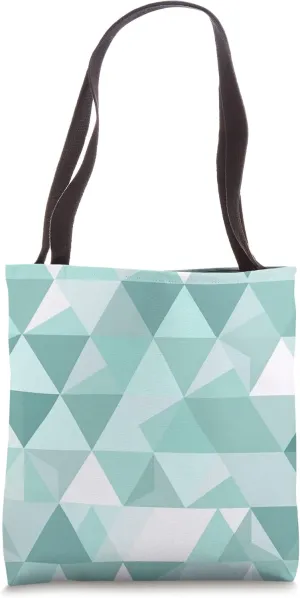 Abstract Geometric Pastel Turquoise Polygon Triangle Tote Bag