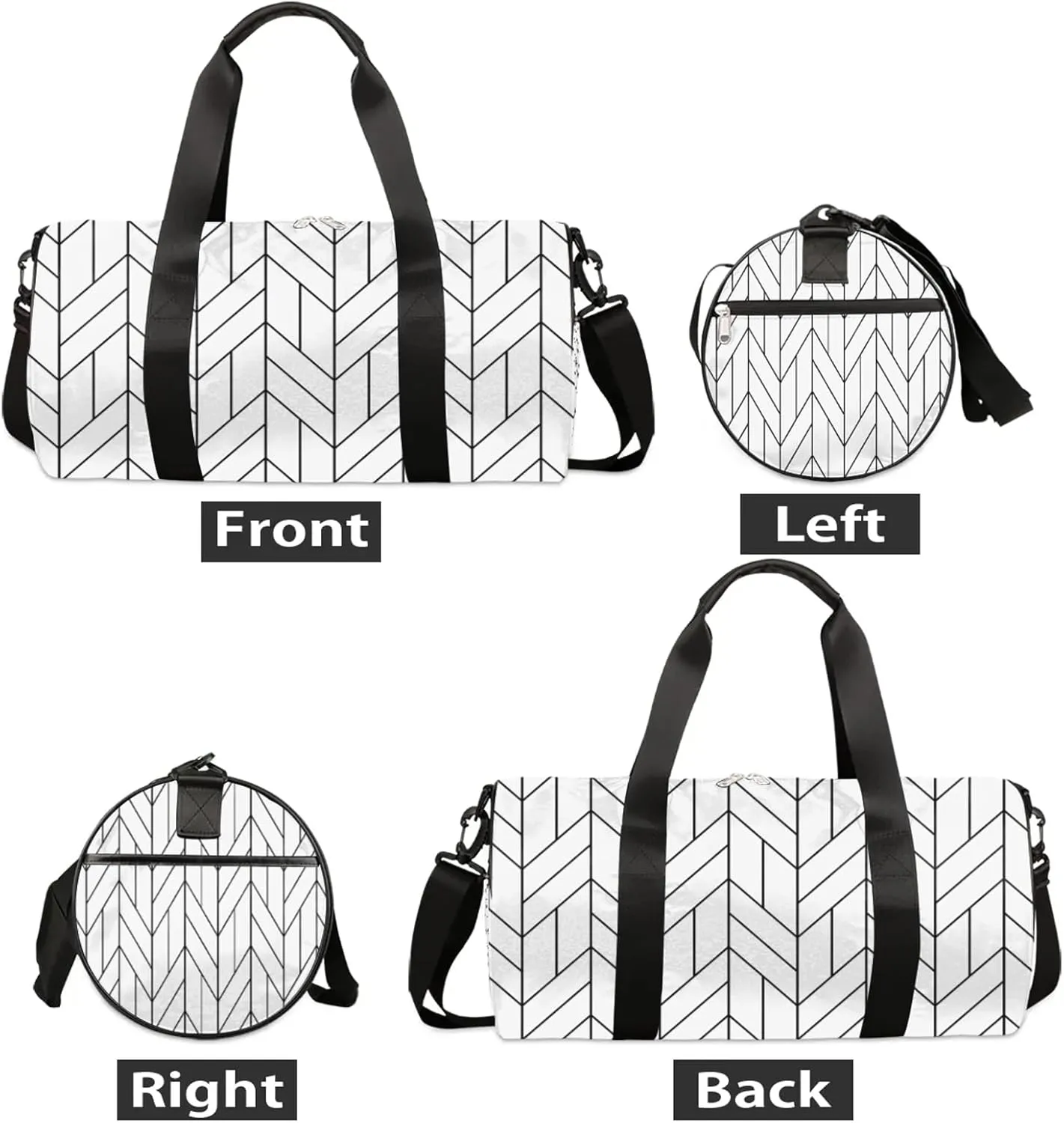 Abstract Geometric Sports Gym Bag for Men Women Lightweight Travel Duffle Bag with Shoulder Strap Waterproof Carry On Weekender Overnight Bag for Travel Sports Gym
