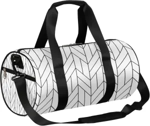 Abstract Geometric Sports Gym Bag for Men Women Lightweight Travel Duffle Bag with Shoulder Strap Waterproof Carry On Weekender Overnight Bag for Travel Sports Gym