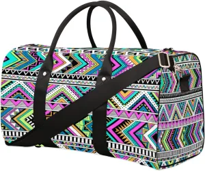 Abstract Motifs Travel Duffle Bag Waterproof Foldable Weekender Bags for Women and Men Durable Carry on Overnight Bag with Shoulder Strap Lightweight Sports Gym Tote Bag