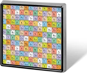 Abstract Periodic Table Funny Lapel Pin Printed Brooch Badge Tie Square Jewelry Art Decoration for Clothing Bags Hat