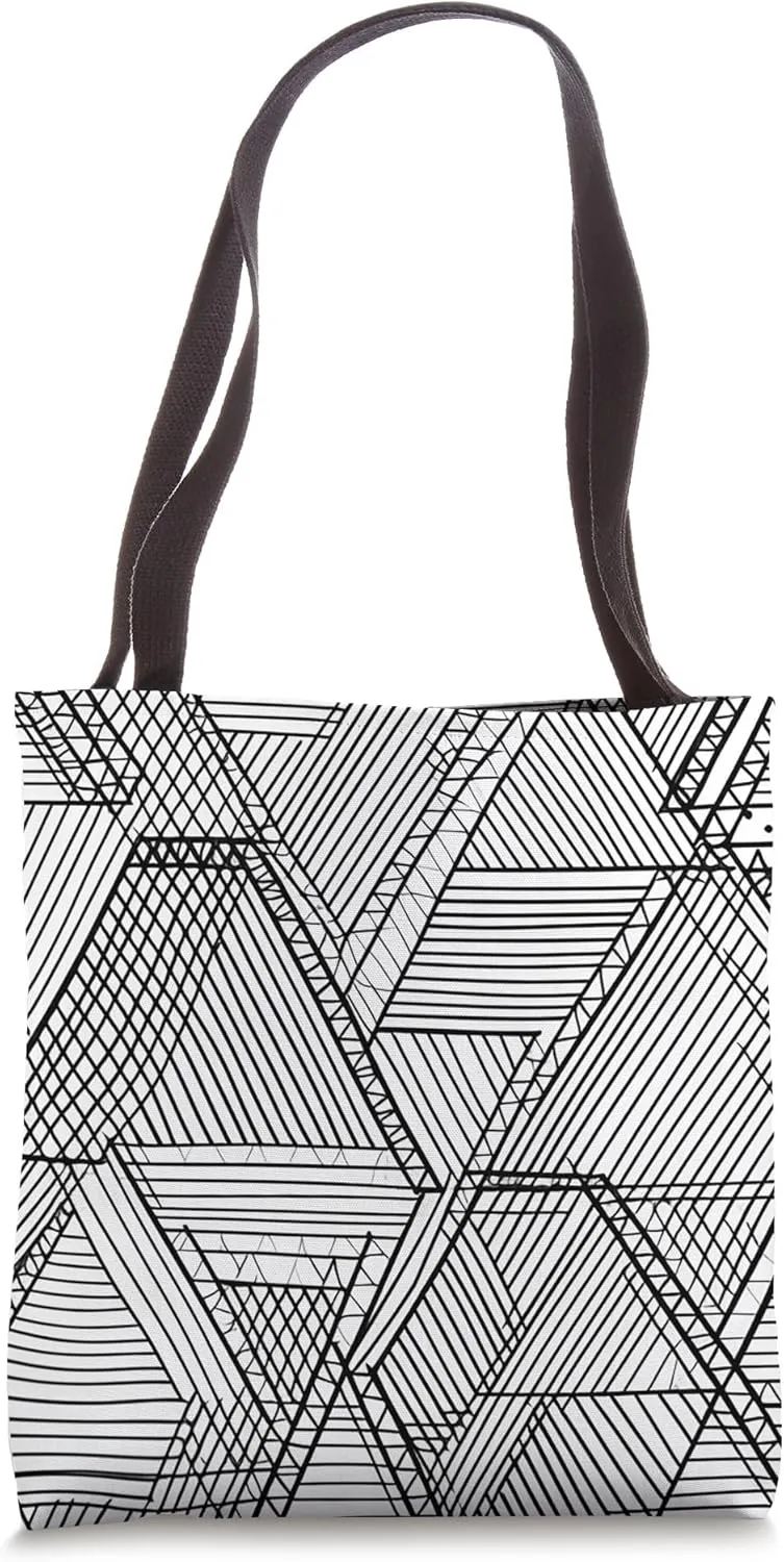 Abstract Triangle Black & White Tote Bag