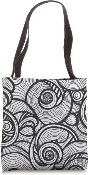 Abstract Waves Geometric Lines Monochrome Art Tote Bag