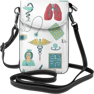 abstraction biology chemistry4 Print Small Crossbody Handbags Adjustable Shoulder Strap for Women Mini Cell Phone Purse