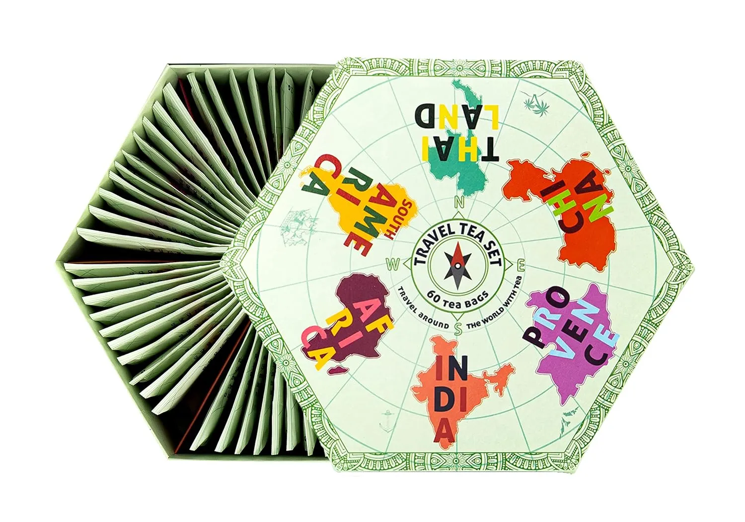 ACORUS Travel Tea Set | Round-The-World Trip of Your Dreams with Selection of Teas You Have Never Tasted Before | Assorted Tea Gift Set | Herbal and Fruit Variety Pack | 60 Tea Bags