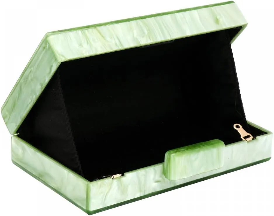 Acrylic Handbags for Women Multicolor Perspex Geometric Purses Box Clutch Elegant Crossbody Bag for Lady Evening Banquet Prom