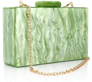 Acrylic Handbags for Women Multicolor Perspex Geometric Purses Box Clutch Elegant Crossbody Bag for Lady Evening Banquet Prom