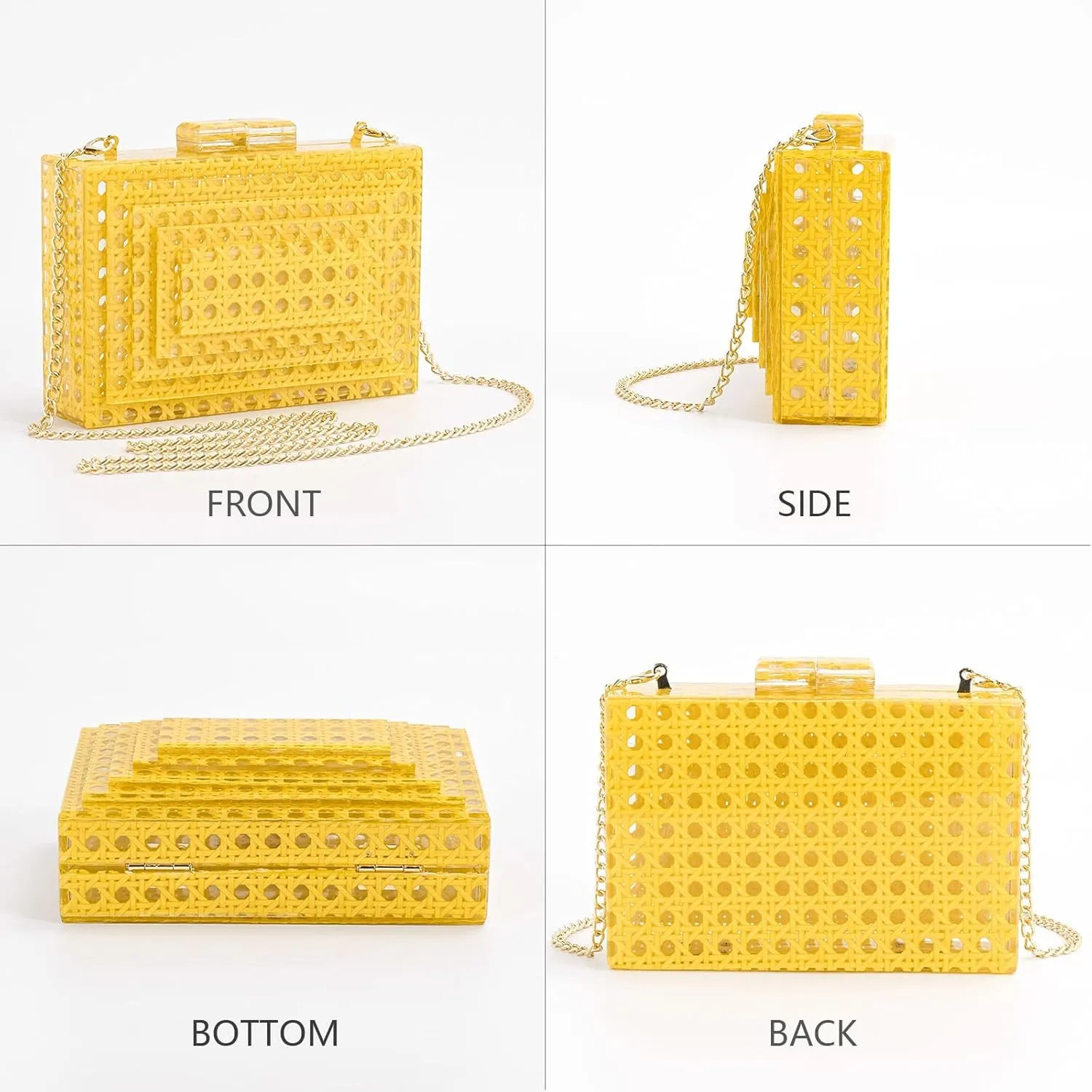 Acrylic Purse Clutch,Wedding Guest Dresses For Women Designer Handbags Multicolor Evening Clutch Box Crossbody Shoulder Bag
