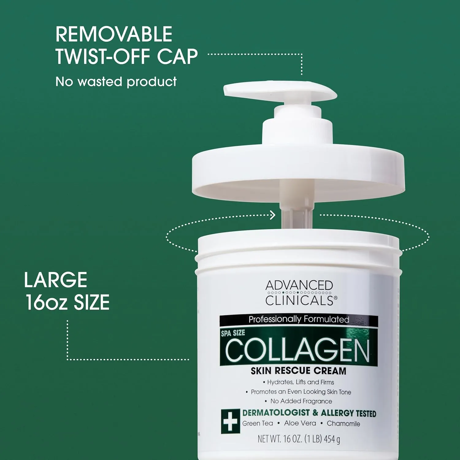 Advanced Clinicals Collagen Cream   Puffy Eye Face Serum 2pc Set | Collagen Body Lotion & Brightening Under Eye Serum | Fragrance Free | Skin Care Products, 2pc Bundle