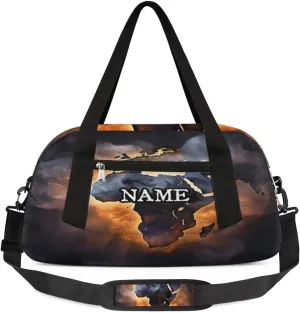 Africa Egypt Printing Personalized Kids Duffel Bag Custom Gym Sports Duffle Bag Teen Travel Gymnastic Weekender Overnighter Bag Carry on Toe Bag for Boys & Girls