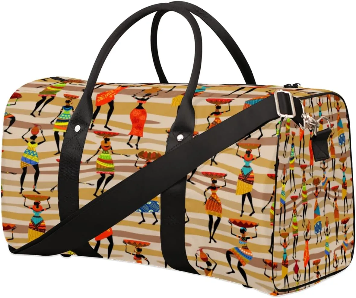 Africa Travel Duffel Bag Sport Gym Festival Africa Duffle Bag Weekender Overnight Tote Bag Foldable Carry on Bag Training Shoulder Bag for Women Men