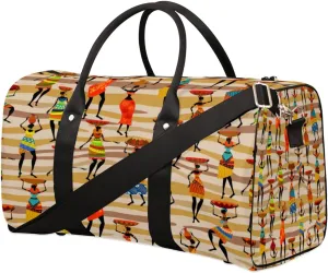 Africa Travel Duffel Bag Sport Gym Festival Africa Duffle Bag Weekender Overnight Tote Bag Foldable Carry on Bag Training Shoulder Bag for Women Men
