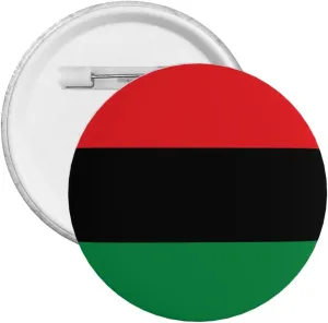 African American Flag Red Black and Green Express Your Unique Style with Our Fashionable Round Badges