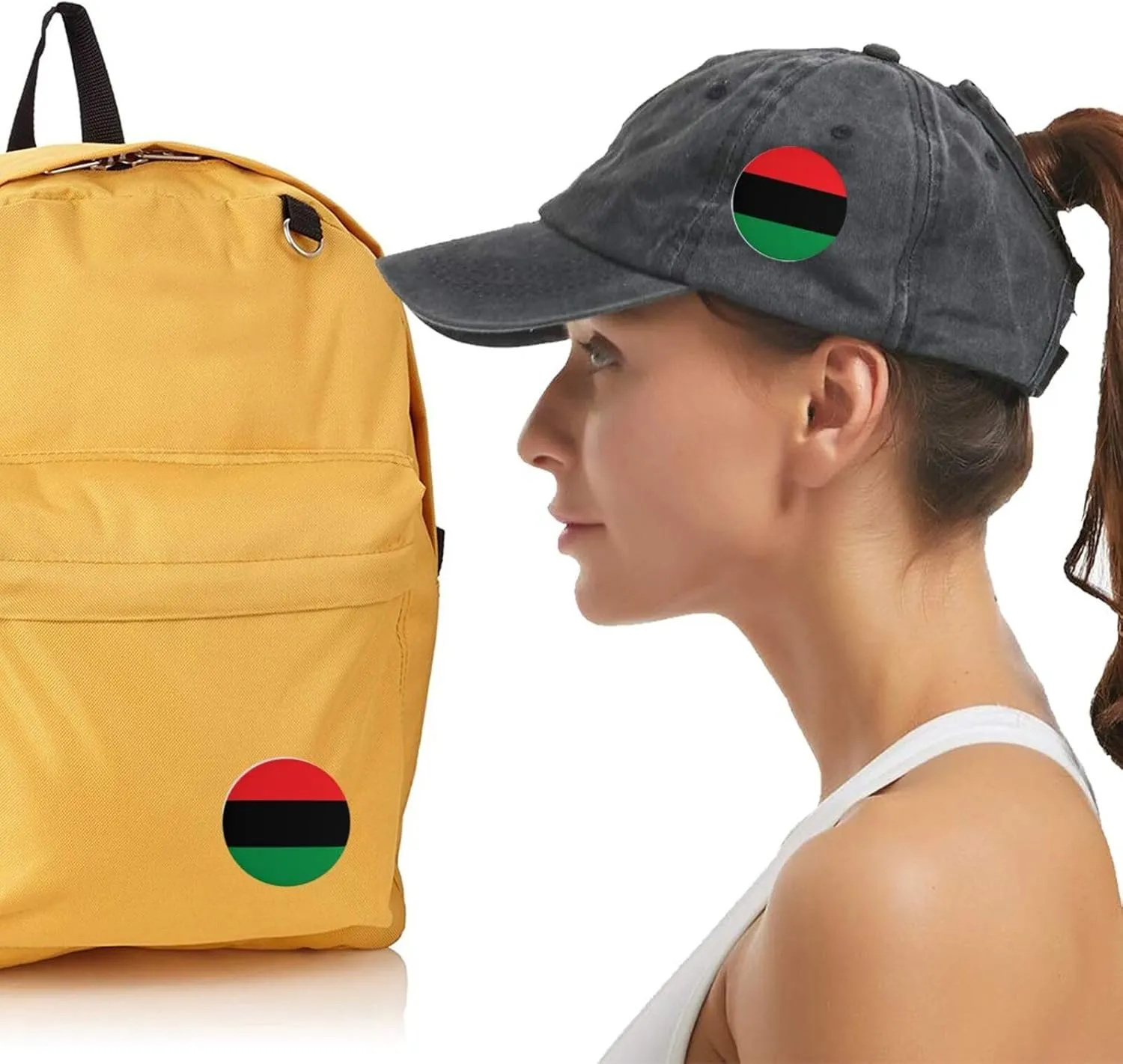 African American Flag Red Black and Green Express Your Unique Style with Our Fashionable Round Badges
