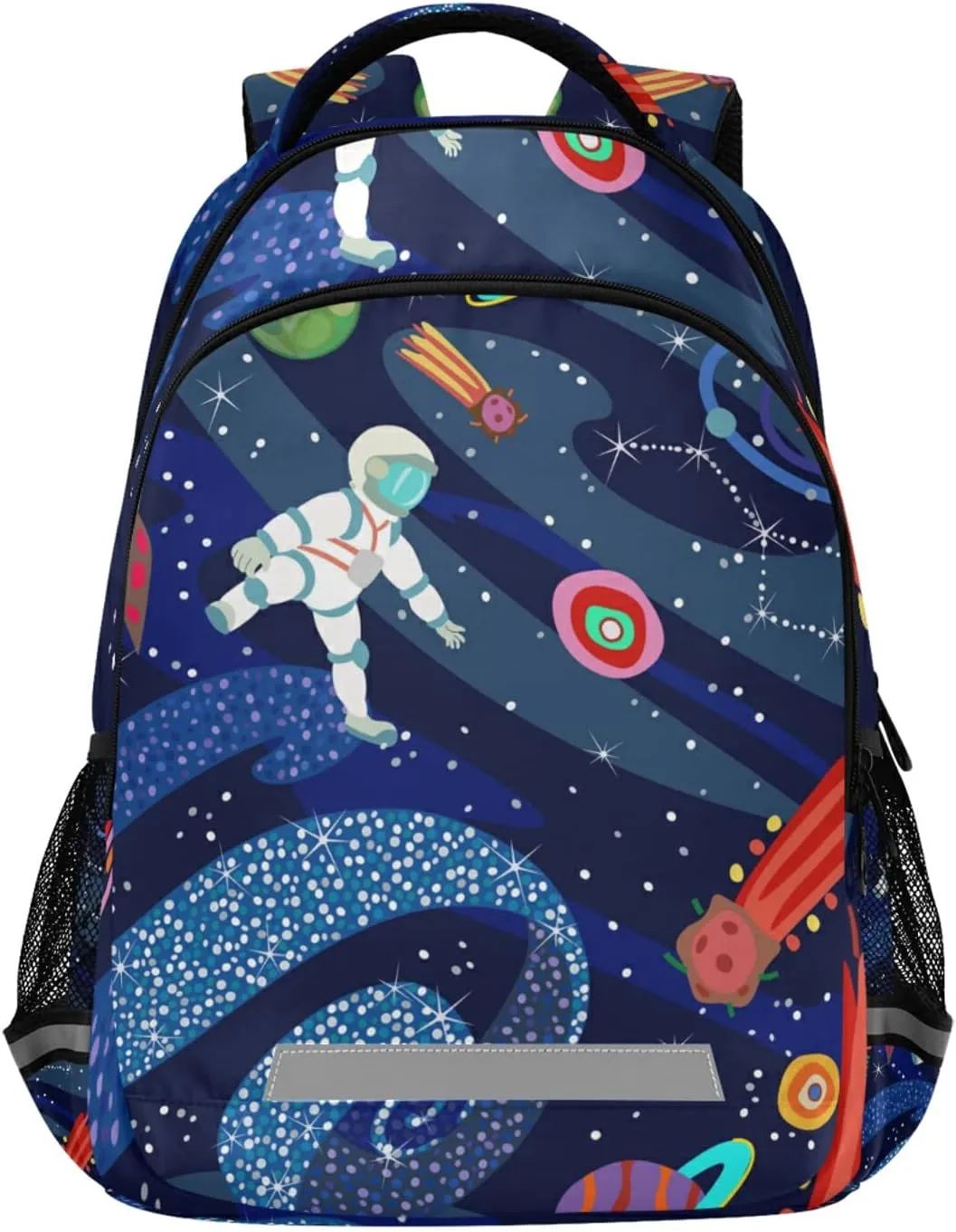 ALAZA Astronaut Rocket Milky Way Planet Stars Space Backpacks for Girls Boys Kids School Book Bags 3rd 4th 5th Grade Laptop Casual Daypack Travel Shoulder Bag with Chest Strap