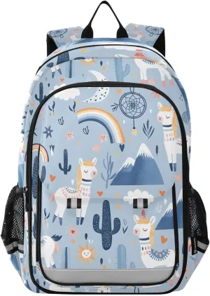 ALAZA Llamas Cacti Alps Mountains Laptop Backpack Purse for Women Men School Bag 17 Inch Bookbag Student Boys Girls Travel Casual Daypack