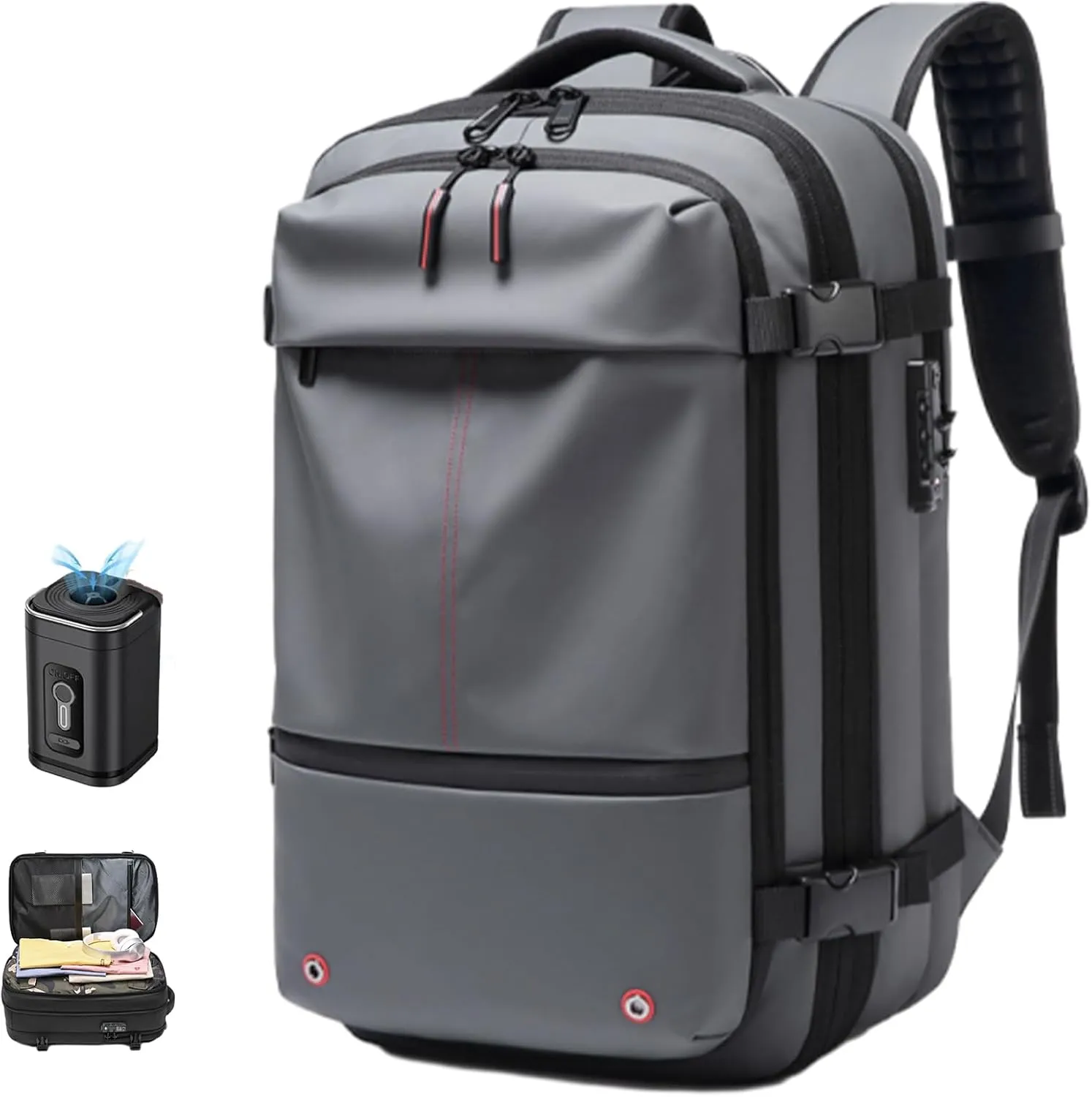 Alepeak Vacuum Backpack With Vacuum Compression,Airpax Discoverer Travel Bag,Airback Backpack Waterproof And Anti-Theft (Grey, Extra Large)