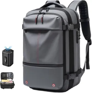 Alepeak Vacuum Backpack With Vacuum Compression,Airpax Discoverer Travel Bag,Airback Backpack Waterproof And Anti-Theft (Grey, Extra Large)