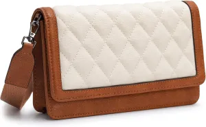 Alldaily Quilted Small Crossbody Bag for Women, Wallet Purse with Card Slots & Phone Holder
