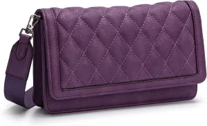 Alldaily Quilted Small Crossbody Bag for Women, Wallet Purse with Card Slots & Phone Holder